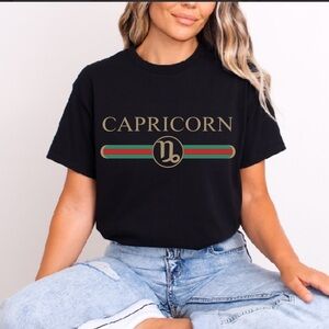 Capricorn Zodiac Black Tee